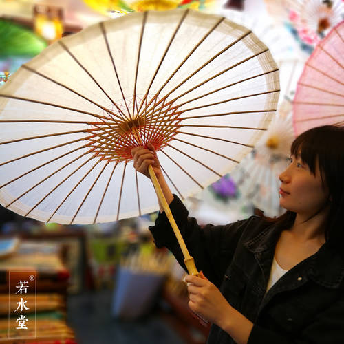 Ruoshuitang 기름 종이 우산 【 방수 실용적인 내구성 】 중국 전통적인 클래식 우산 기초 베이직 올매치 멍청한 놈 채식주의 자