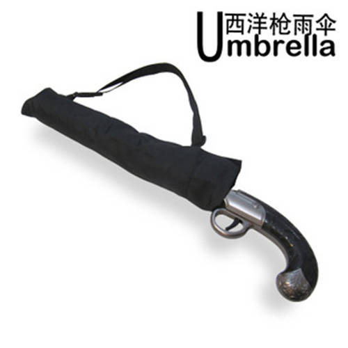 독창적인 아이디어 상품 레트로 서부 사람 총 2단 접이식 HALF 자동 비 짧은 우산 총 우산 방사선차단 바람개비 우산 남자친구 선물용
