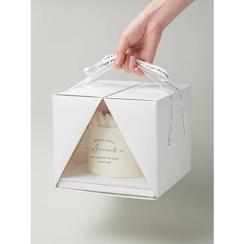 휴대용 케이크 상자 4 인치 6/8 인치를 통해 선명한 사각형 케이크 상자 생일 케이크 상자 원 형 무스 케이크 상자