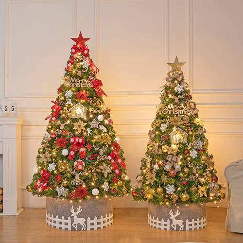 크리스마스 트리 가정용 세트 럭셔리 대형 모형 트리 장식 제품 상품 라이트 1.5 미터 1.8 골드 크리스마스 장식 인테리어