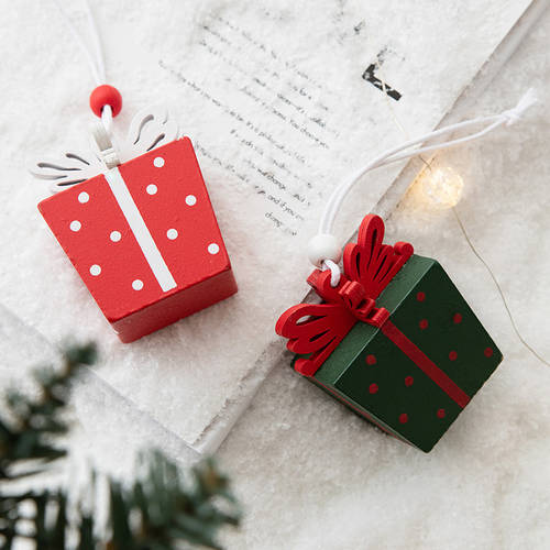 누 오지 크리스마스 장식품 의식 가방 선물상자 선물 상자 고카케 크리스마스 조각 나무 액세서리 펜던트 장식품