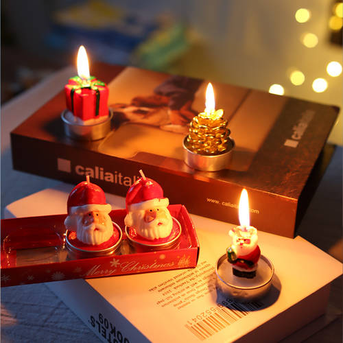 크리스마스 양초 독창적인 아이디어 상품 로맨틱 작은 선물 여자친구 선물용 안전한 야간 산타 클로스 모델링 스타일링 양초 크리스마스 장식 인테리어