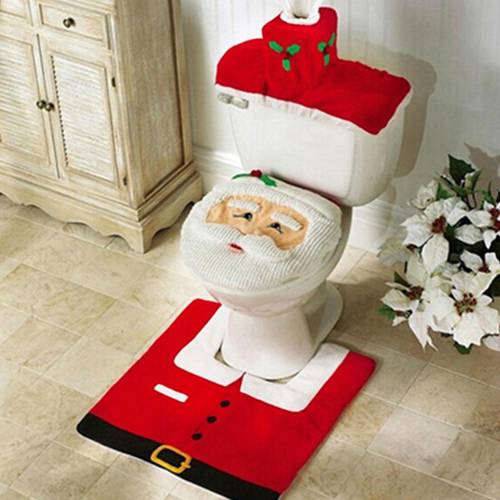 Christmas Decorations for Home Bathroom Toilet Seat Cover