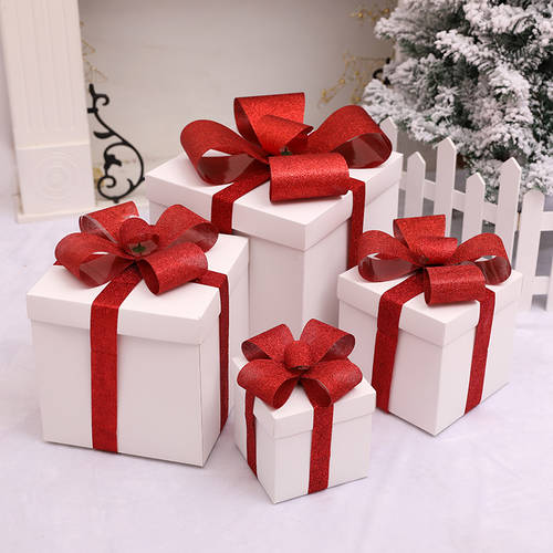 크리스마스 장식 용품 크리스마스 트리 하단 진자 흰색 조각 컬러 선물 선물 상자 장식 호텔용 쇼윈도 진열창 분위기 감성 배치