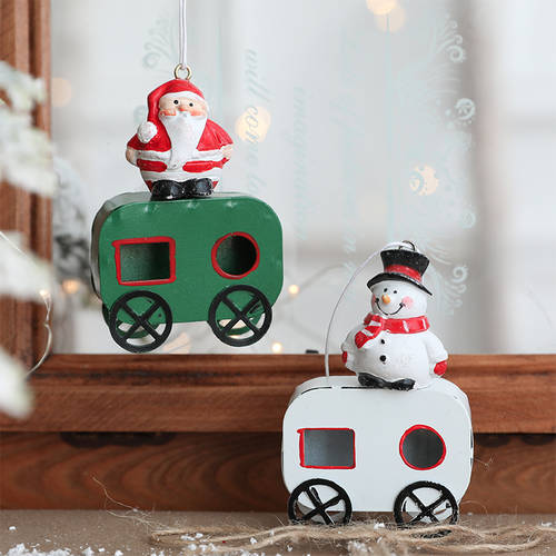 강헹 크리스마스 장식 제품 상품 철제 작은 기차 크리스마스 트리 액세서리 고연령 예티 매달다 크리스마스 조각 용품 독창적인 아이디어 상품