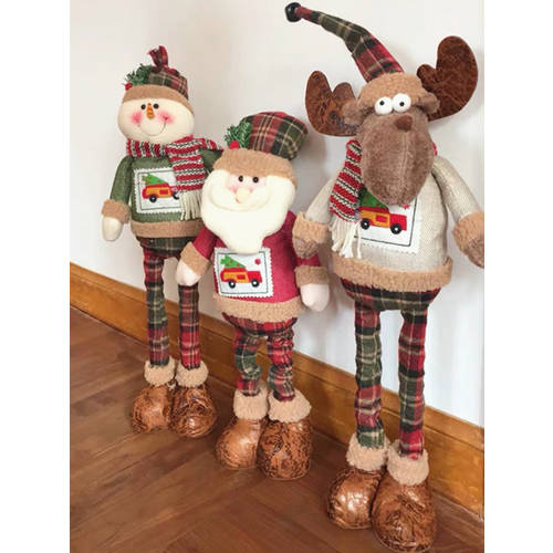 크리스마스 장식 제품 상품 고연령 예티 사슴 서 있는 피규어 사이즈조절가능 인형 선물용 크리스마스 트리 배치 선물용 장식품