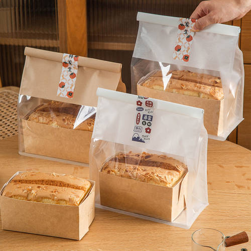 황금 베개 케이크 종이 트레이 포장박스 파우치 고온저항 일회용 토스트 종이 박스 베이킹 파우치 식빵 케이스 모형