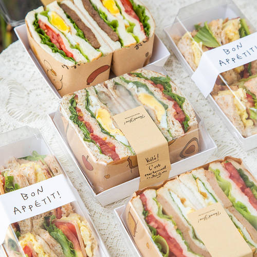 샌드위치 포장박스 로우쏭 XIAOBEI 햄버거 찹쌀떡 모찌 요즘핫템 셀럽 편리한 포장 박스 롤 케이크 종이상자 피크닉