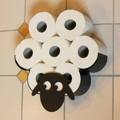 Sheep Decorative Toilet Paper Holder Wall Mounted Tissue Sto