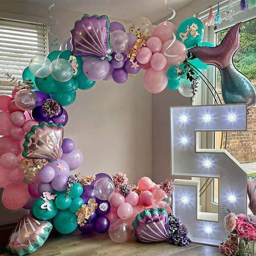 Mermaid theme birthday party decoration latex balloon shell