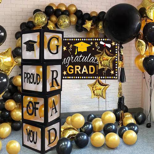 Graduation Party 2023 Decorations Balloons Box GRAD Proud