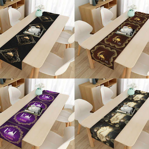Table Flag Ramadan Decorative Cloth Moon Linen Household Lon