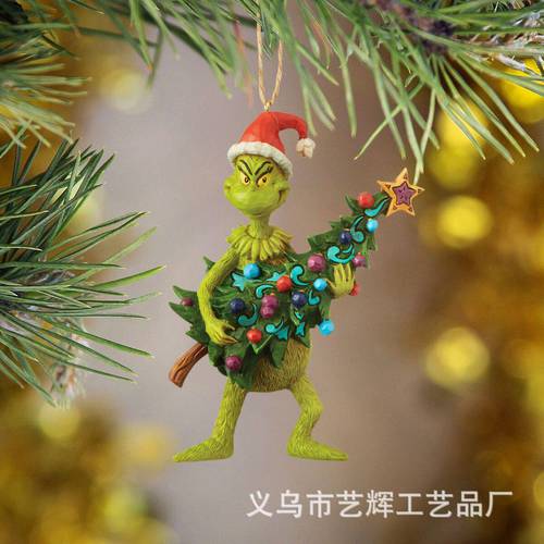 Grinch Christmas decorations elf Grinch resin crafts pendant