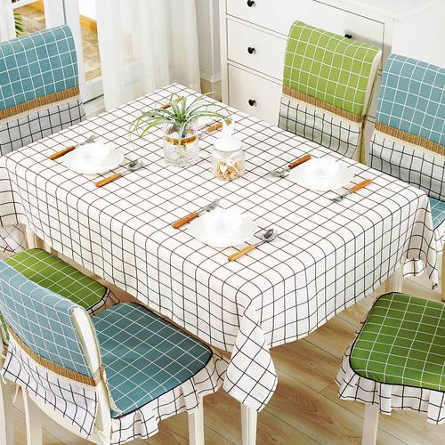 테이블 얼간이 미술 직사각형 체크무늬 식탁보 북구풍 ins 시트 커버 의자 매트 세트 테이블 보 티테이블 보 의자 커버
