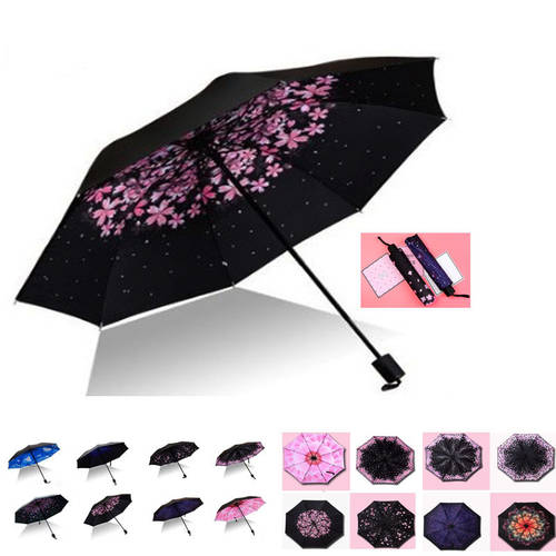독창적인 아이디어 상품 수동 우산겸용양산 비닐 태양 자외선 차단 양산 파라솔 여성 방어 보여 주다 3단접이식 접이식 우산 umbrella
