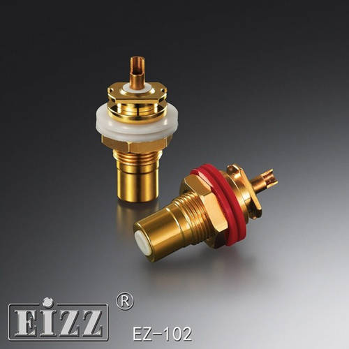 EIZZ 최상품 명품 RCA 신호 홀더 베이스 테플론 EZ-102 인 청동 금도금 로터스 플라워 소켓 오디오 음성 신호 홀더 베이스