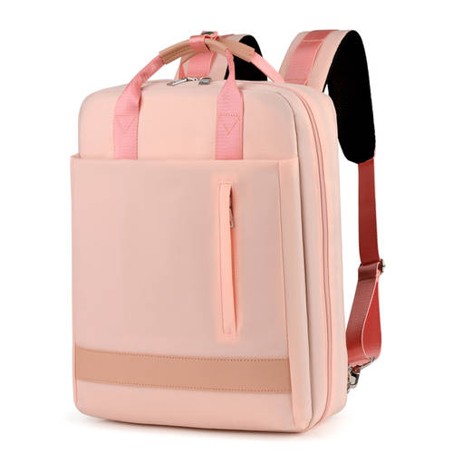 패션유행 심플 백팩 노트북 PC 가방 여성용 휴대용 귀여운 상큼한 예쁜 창작 백팩 15.6 인치 한국