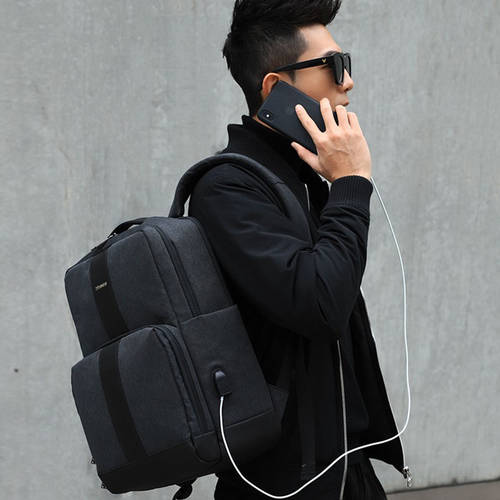 YINUO 신상 신형 신모델 패션 트렌드 캐주얼 출퇴근용 백팩 남성 비즈니스 서비스 심플 PC 더블 백 가방 학생 도서 가방