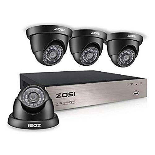 ZOSI Home Security Camera System 4 Channel 1080N/720P DVR an