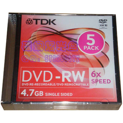 정품 TDK 재기록 가능 대만산 TDK DVD-RW 6X CD굽기 모놀로식 슬림 박스 포장 6 위안 / 개