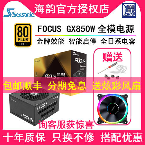 SEASONIC FOCUS GX-850W 850FX 규정 피크 1000W 금메달 풀 모듈 무소음 배터리 750W