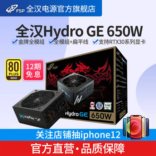FSP Hydro GE650 규정 650W 배터리 데스크탑 PC 금메달 풀 모듈 게임 마스터 기계 배터리