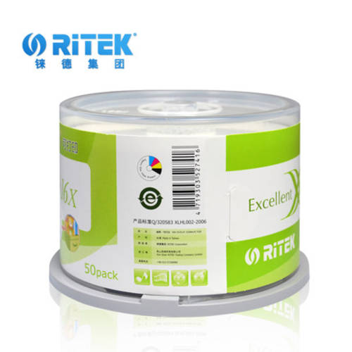 Ritek/ RITEK 매우 밝은 듀얼 X 시리즈 인쇄 가능 16X DVD-R 공CD 굽기 dvd-r