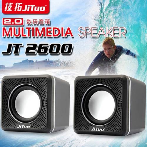 JITUO JT2600 노트북 데스크탑 PC 멀티미디어 미니 우퍼 소형 스피커 휴대용 USB 소형 스피커