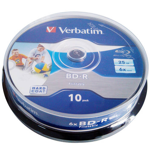 ！ 버바팀 Verbatim BD-R 6X 25G 10P 배럴 인쇄 가능 블루레이 dvd CD굽기 CD CD