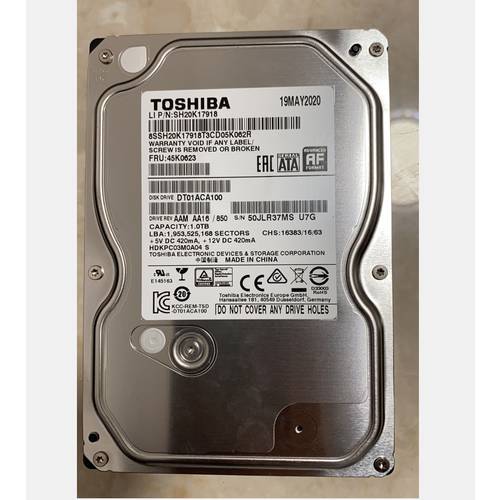 Toshiba/ 도시바 DT01ACA100 1T 단일 디스크 데스크탑 하드디스크 1tb 7200 TO SATA3 CCTV