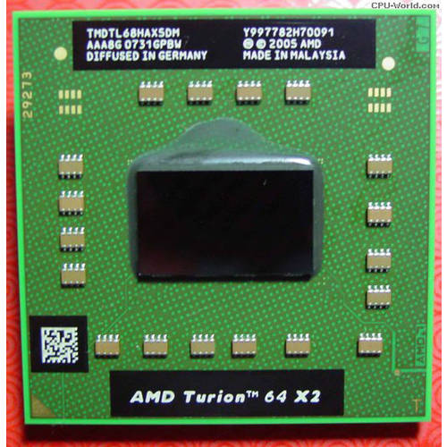 공식버전 AMD Turion X2 SHINELON TL-68 638 핀 S1 노트북 CPU TMDTL68HAX5DM