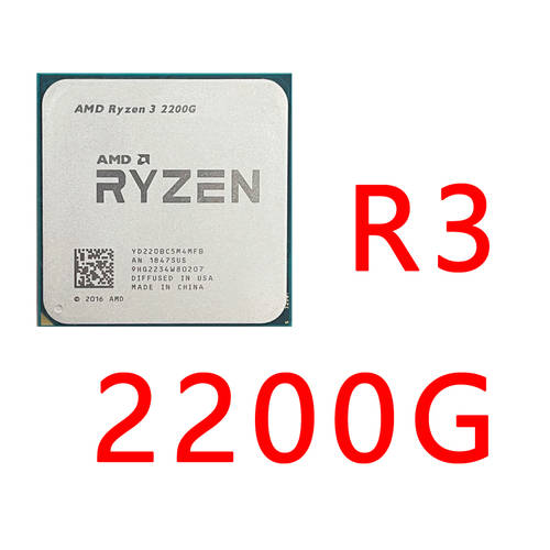 AMD 라이젠 Ryzen 3 2200G 프로세서 데스크탑 PC CPU 흩어진 조각 R3 2200g 핵 디스플레이로