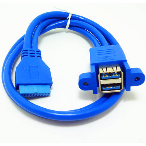 USB3.0 전면패널 케이블 19 핀 /20Pin TO 2 포트 usb3.0 젠더케이블 DIY 케이스 0.5 미터