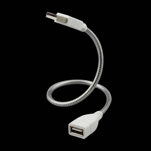 USB 연장케이블 메탈 자바라 호스 하드 전시용 + USB 소형 야간조명 똑바로 할 수 있습니다 일어나 서 있는 MALE 암