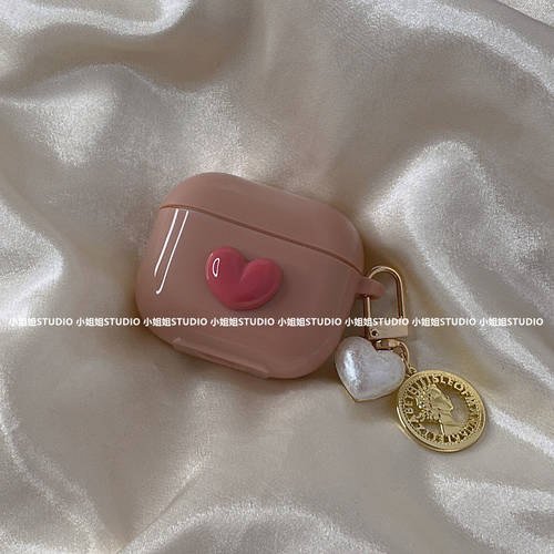 여성용 핑크 사랑 하트 액세서리 애플 아이폰 호환 Airpods1/2/3 세대 무선블루투스 헤드셋 보호 보호케이스 pro 소프트