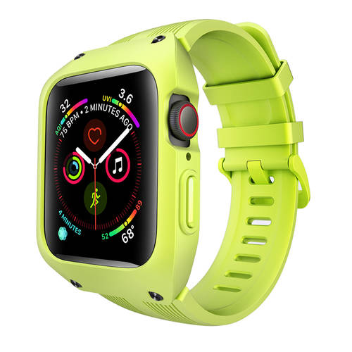 호환 iwatch6/SE 시계 스트랩 apple watch 액체 실리콘 애플 핸드 시계 스트랩 보호케이스 3/4/5/6 세대 40mm44 일체형 풀패키지 워치 케이스 스포츠 팔찌 원본 체하다 브랜드 맨 여성용