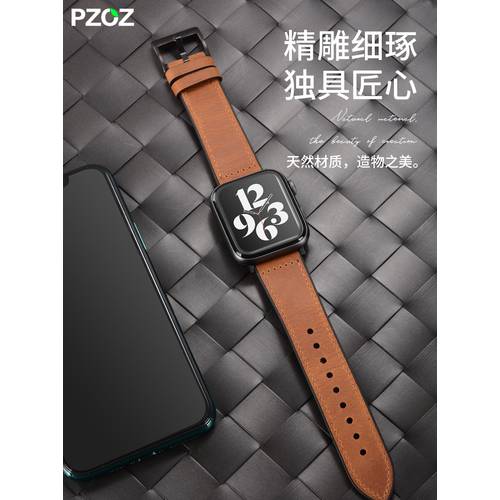 PZOZ 애플워치 사용가능 iwatch6 시계 스트랩 applewatch5 다 이젠 가죽 apple watch4 손 시계 스트랩 series3 가죽재질 /s6/s5/s4/2 남여공용 se44mm