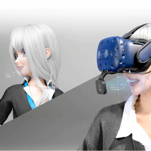 HTCVIVE 얼굴 안면 트래커 얼굴 인식 정밀 포착 얼굴 안면 표정 그리고 입 다이나믹 동향 실시간 리더 의미 그림 및 감정 XR 디바이스 VR 가상현실 VR 전신 팔로우포커스