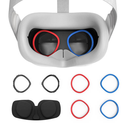 호환 Oculus Quest 2 이어폰 렌즈 스크래치방지 원형 + 실리콘 마스크 + 렌즈보호커버 묶음 패키지