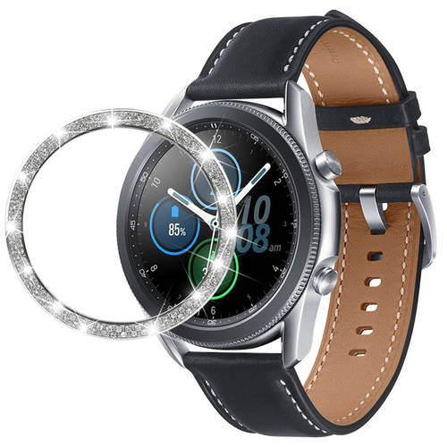 삼성 호환 Galaxy watch3 시계 보호케이스 Samsung 3세대 메탈 베젤 41/45mm 스크린 액정화면 액세서리 더블 드릴 세트 드릴 보호 원형 강화필름 증정 남여공용