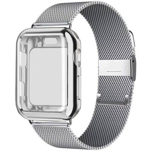 Milanese Loop band with case For Apple Watch 7/6/se/5/4/3/2