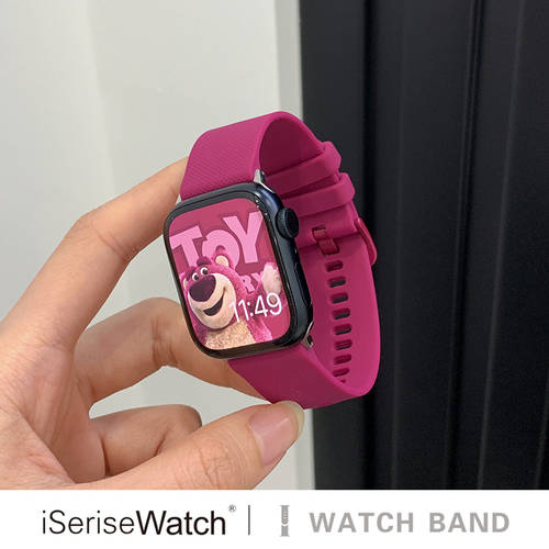 iserisewatch 애플워치 호환 6 세대 apple watch8 시계 스트랩 iwatch7/512/3/4/se 실리콘 시계 스트랩 새로운 작은 메이커 의미 시계 스트랩 45mm/41mm 남여공용 패션 트렌드