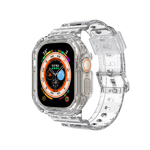 호환 Apple Watch Ultra 시계 스트랩 8 액체형 워치 케이스 49MM 실리콘 일체형 개성있는 아이폰 애플 iwatch 시계 보호케이스 풀패키지 스포츠 팔찌 트렌디 유행 브랜드 남여공용 하이엔드