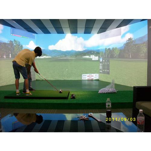 시뮬레이션 골프 /wingStar 고선명 HD 고속 / 한국 3 개의 스크린 실내 골프 / 골프 시뮬레이션 장치