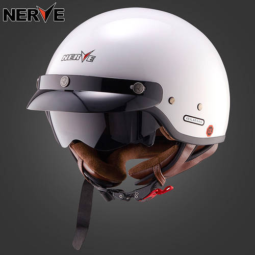 NERVE 네브 케블라 섬유 오토바이 헬멧 하프페이스 헬멧 이중 거울 개 써머 여름용 오토바이전동차 하프 커버 스타일 맨 여성용