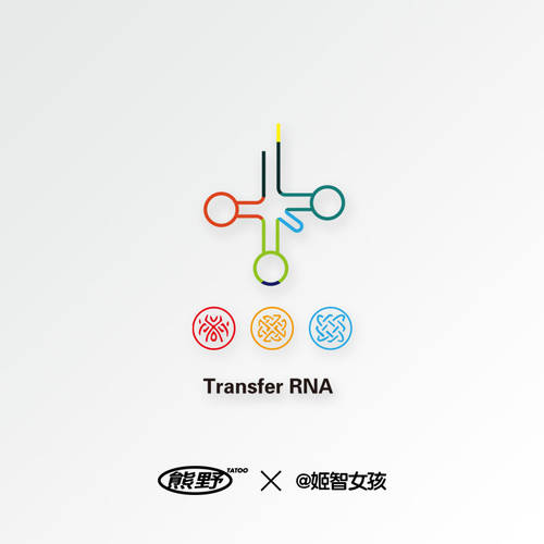 구마노 | 수송 RNA 화학 분자 식 과학 인식 의 수송 분자 일상용 미신적인 컬러 문신 부착