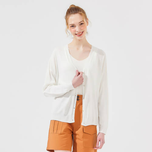 METERS/BONWE 가디건 스웨터 여성 봄 가을  여자 패션 트렌드 루즈핏 짧은 쇼트 패션 트랜드 자외선 차단 썬블록 여성용 편물 셔츠
