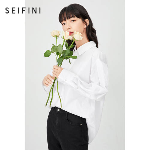 Shi Fanli 셔츠 여성용  년 신상 긴 가을 의상 소매 화이트 유니크 스타일리쉬한 디자인 XIAOZHONG 개성화 셔츠 한국판 퍼플 상의