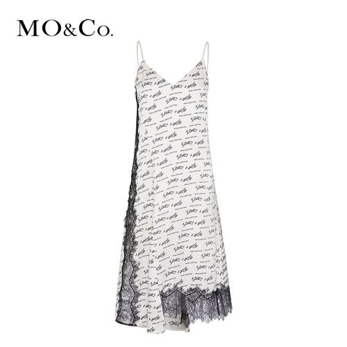 MOCO 가을 신제품 락 프린팅 조합 레이스 뷔스티에 원피스 선 드레스 MAI3DRS035 Mo Anke