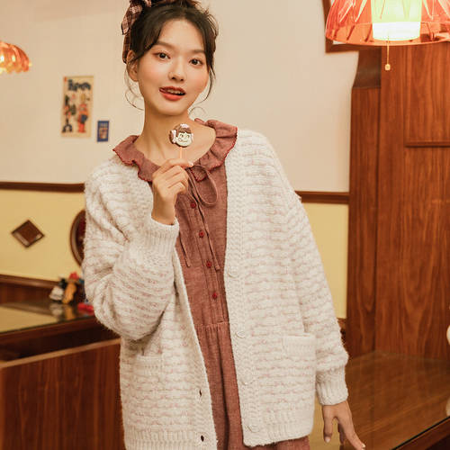 INMAN 스웨터 니트 케이스 여성용  겨울 지신 제품 V 칼라 루즈핏 코튼  스타일 니트 오픈 셔츠 소프트 젠틀 느낌